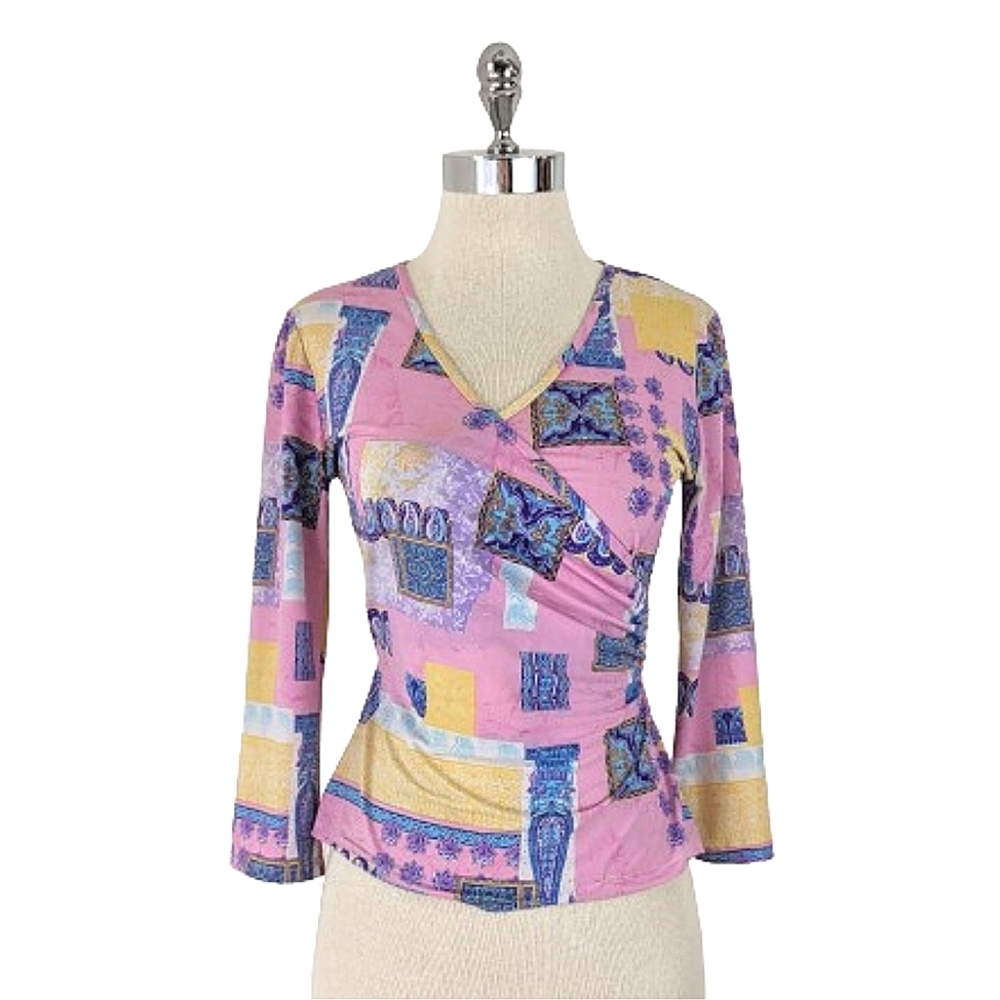 vintage 90's faux wrap blouse